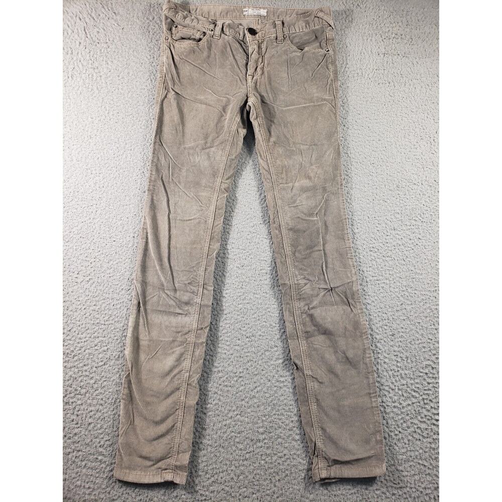 Free People Jeans Women's 27 Beige Corduroy Skinny Low Rise Cotton Stretch 27x31